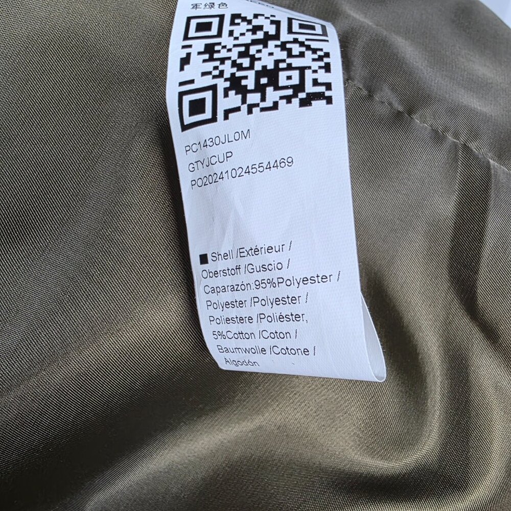 Women's Army Green Double Breasted Overcoat Size‎ M Military Style Lined PC1430 - Picture 9 of 12